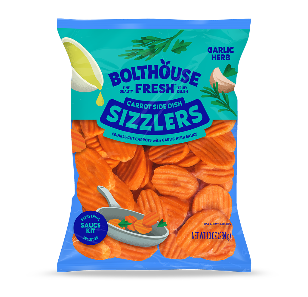 Image of Bolthouse Fresh Garlic Herb carrot side dish sizzlers